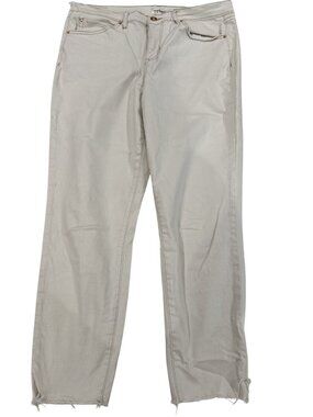 Nicole Miller Soho Beige Cotton Blend High Rise Ankle Skinny Jeans Size 14